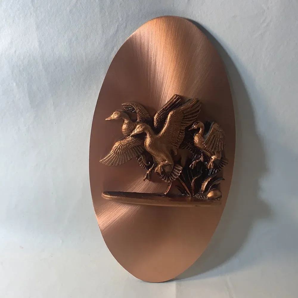 Copperama INC By Victor Vintage Ducks Flying Pond 3 D Copper Art 1970’s  Copper